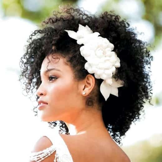 Afro with flower