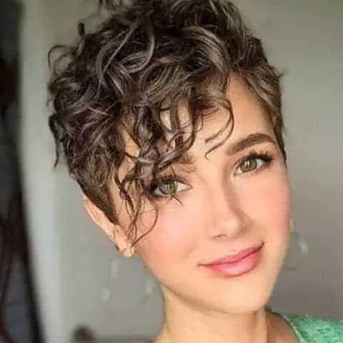 Curly layered pixie haircut