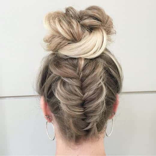 Topknot Fishtail Bun