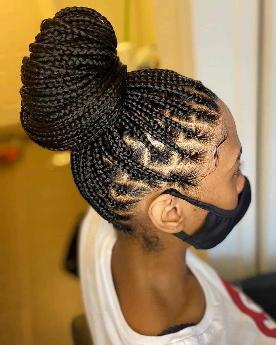 Box braid updo