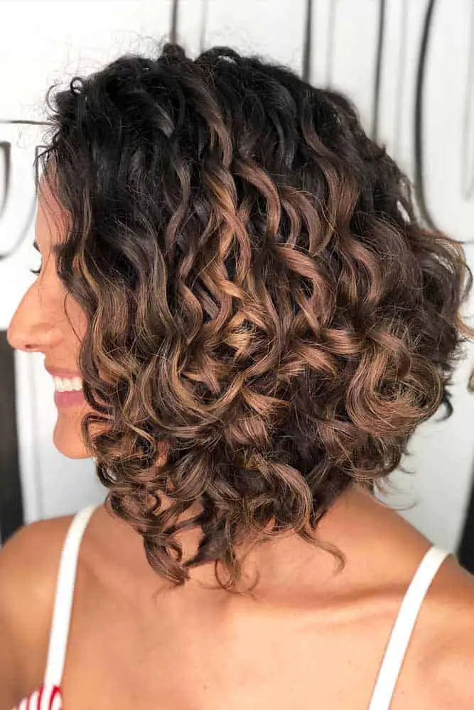 Inverted curly bob