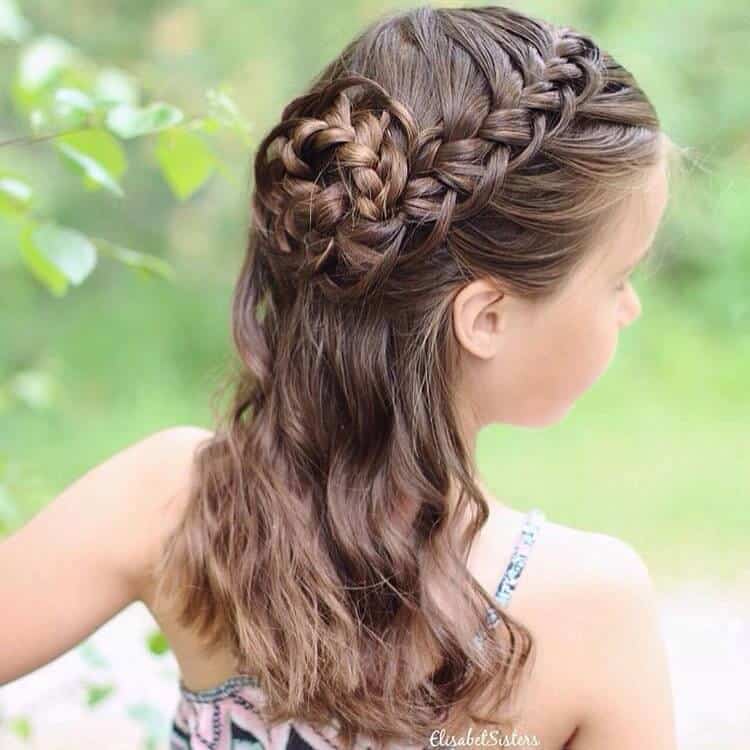 Braids for Girls in Half Updo