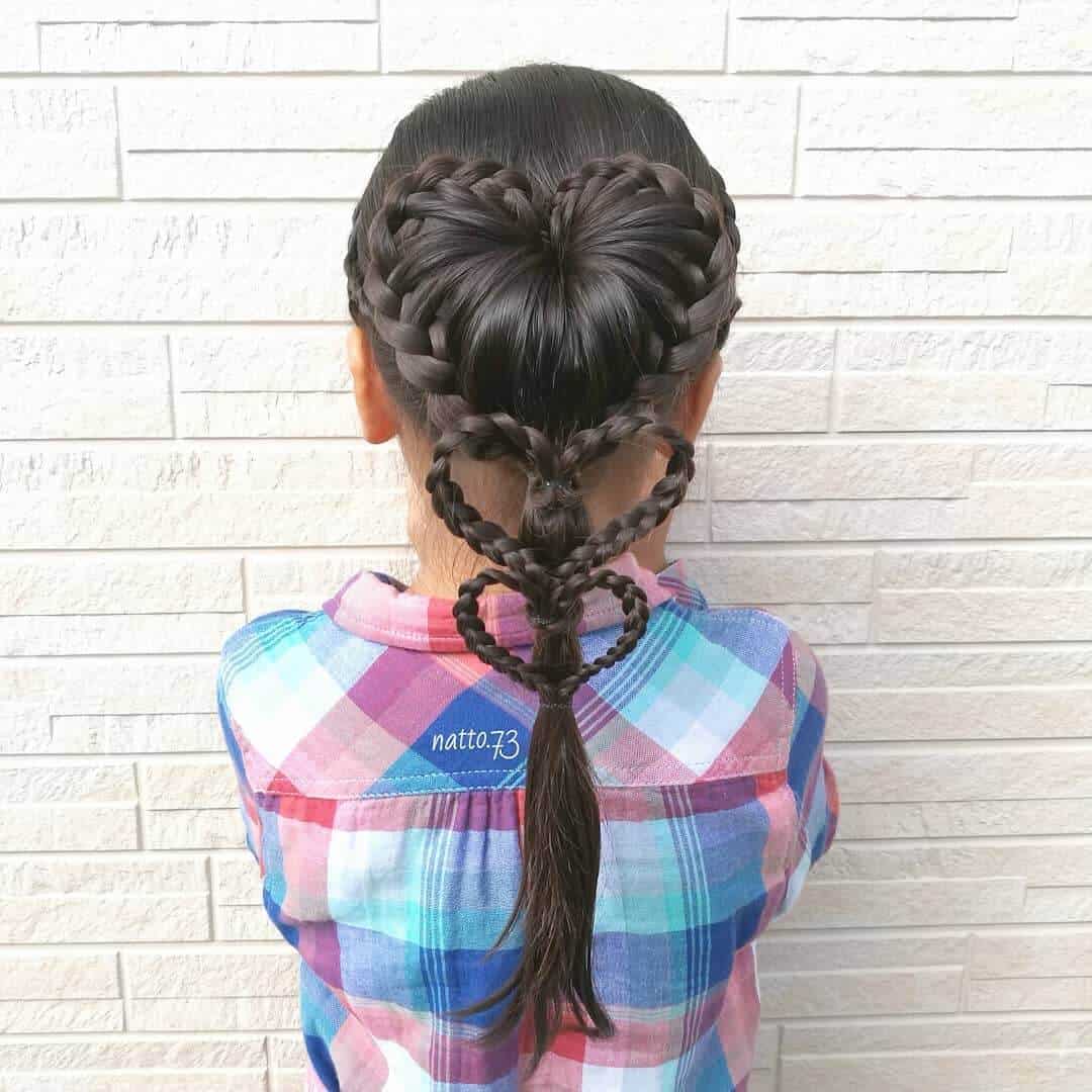 Heart-Shaped Braids for Little Girl