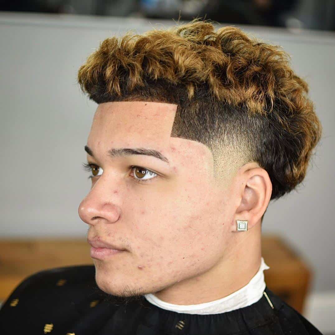 Curly temple fade
