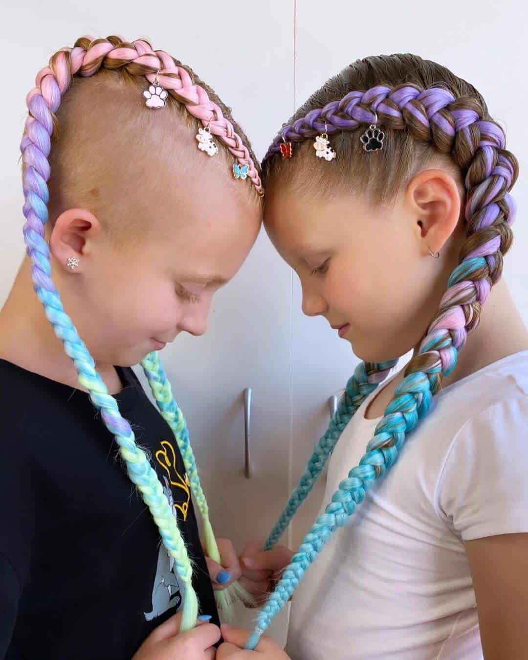 Colourful braided hair