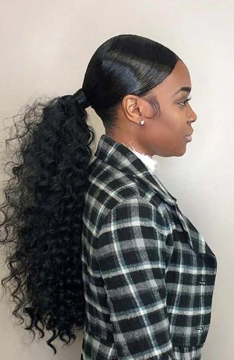 Sleek back curl hairstyle