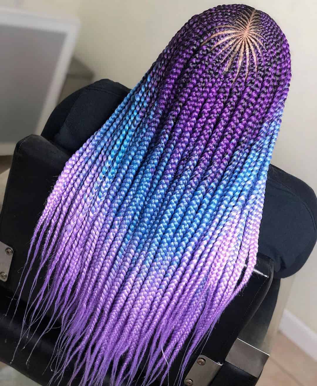 Multi-colored yarn braids