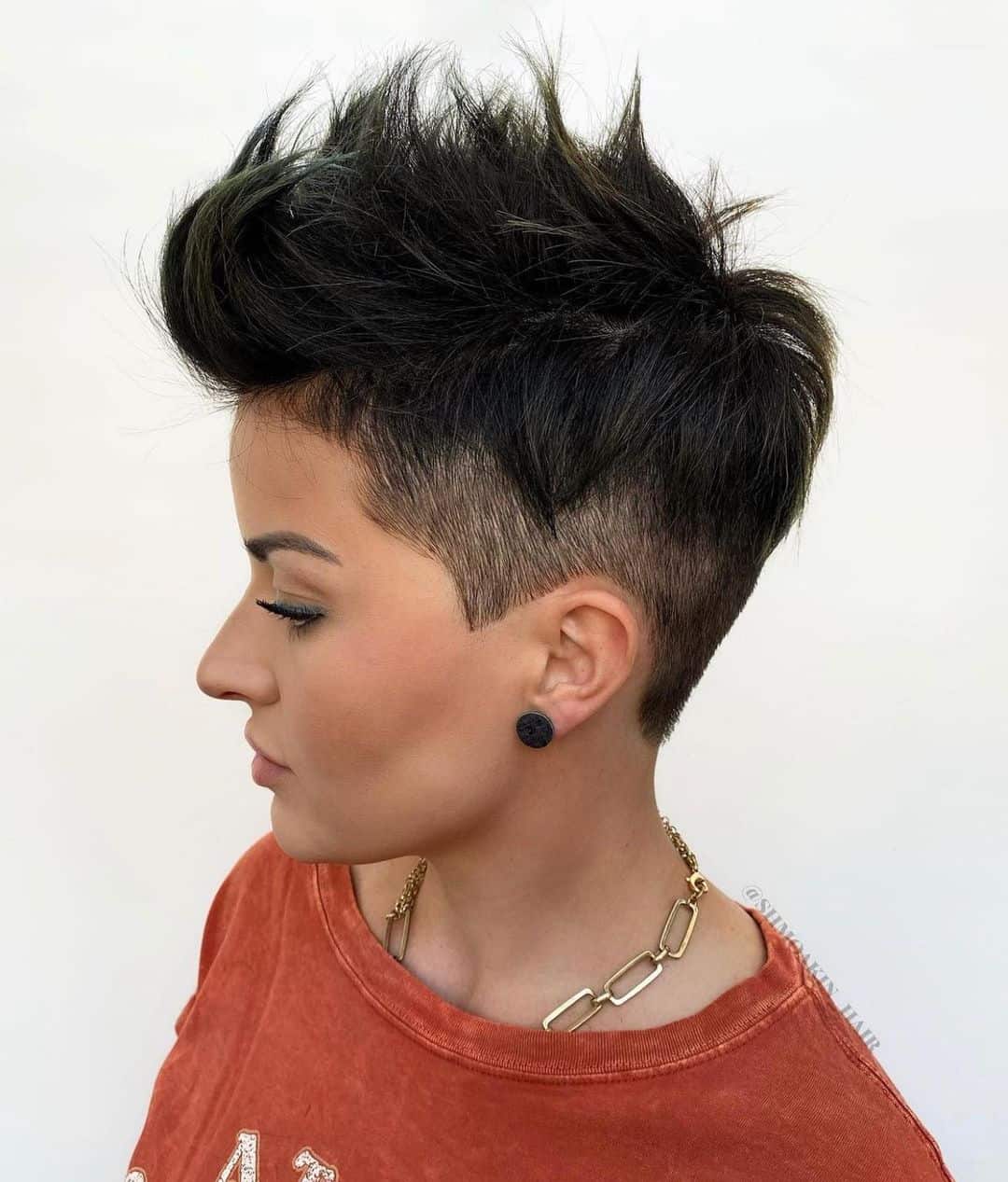 Swept back pixie