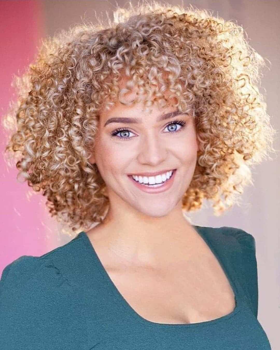 Blonde curly hair