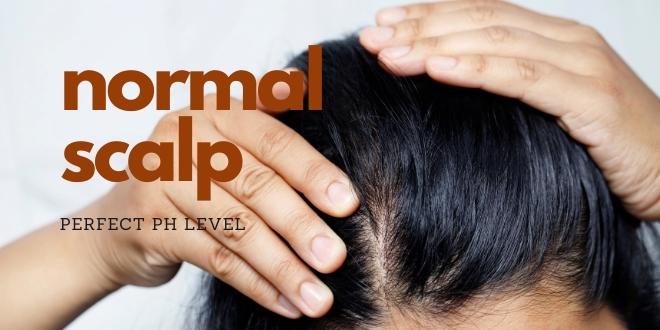 Normal scalp with balanced ph level