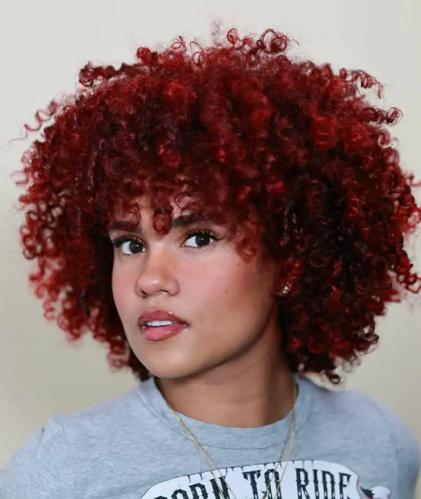 Dark red curls