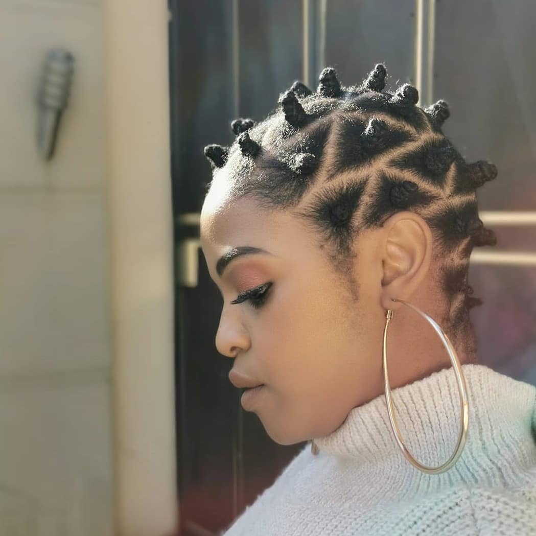 Bantu Knots in short hair