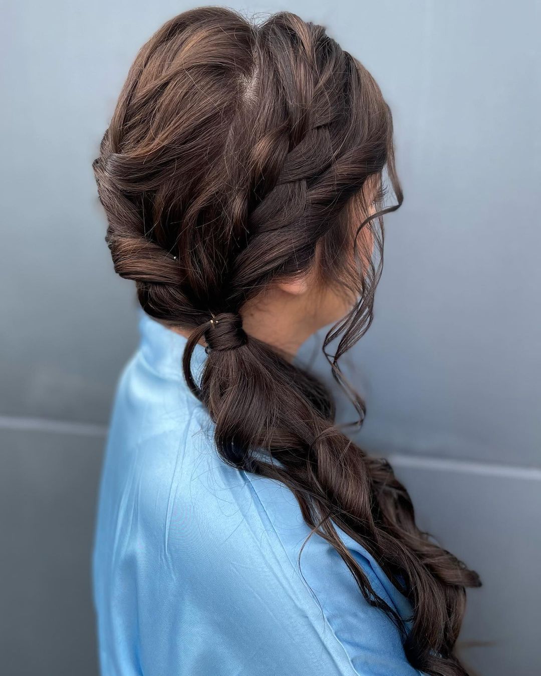  Wrapped Side Curly Ponytail