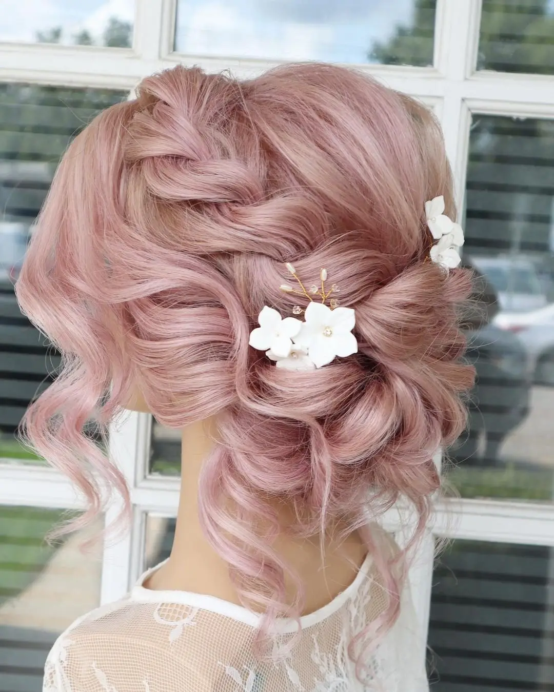 Pink And Funky Updo Hairstyle