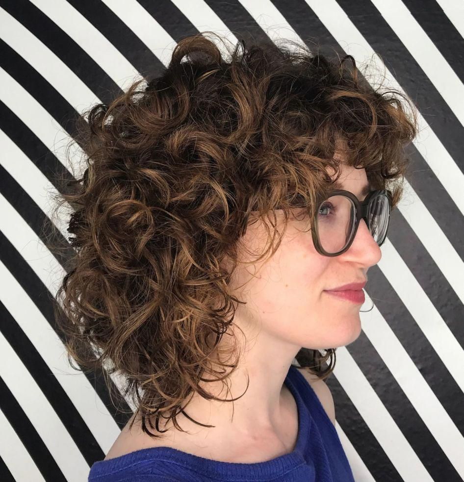 Medium Curly Scrunched Hairstyle