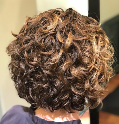 short Stacked Bob with Voluminous Curls