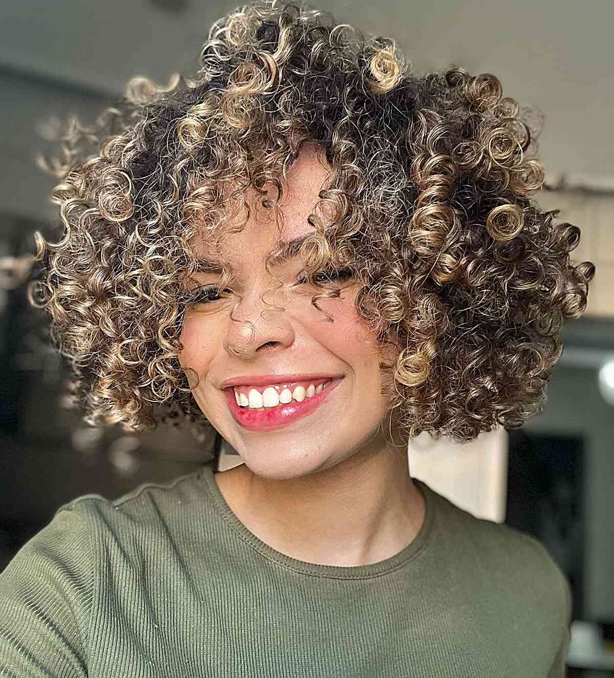 chin length curly hair