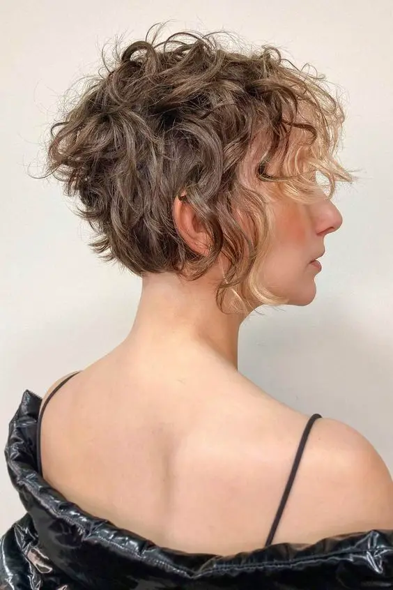 long curly pixie haircut for women
