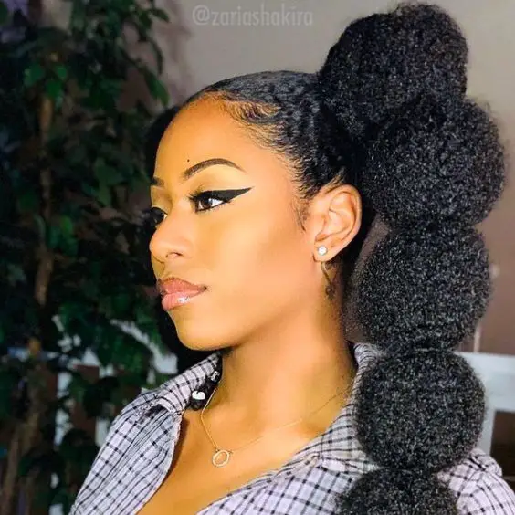 Bubble Ponytail fizzy hair
